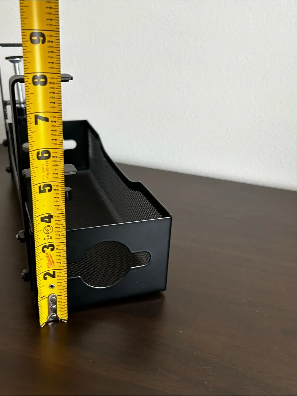 Black Mesh Under-Desk Cable Management Tray